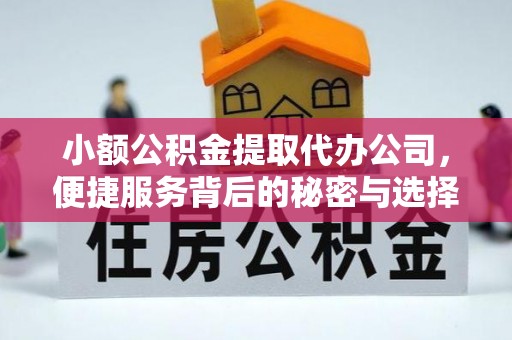 高台小额公积金提取代办公司，便捷服务背后的秘密与选择指南